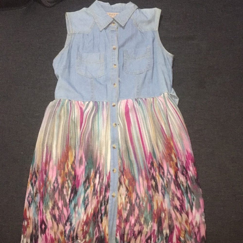 Half denim dress